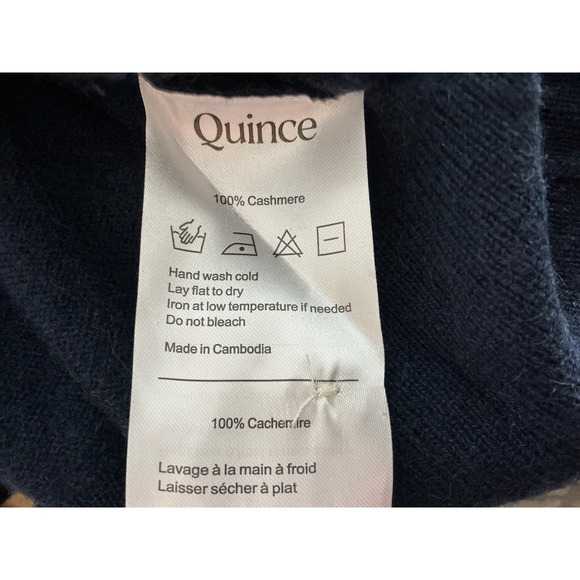 Quince Mongolian Cashmere Cardigan Sweater Navy Medium New With Tags - Picture 9 of 9